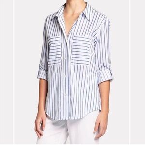 Brochu Walker Vada Blue Striped Button DownShirt  Top size Small